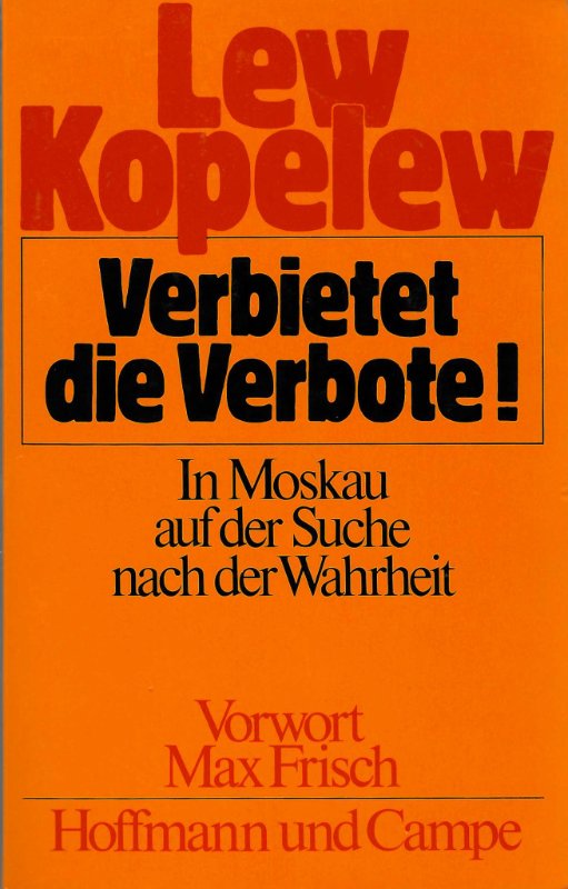 Buchcover Lew Kopelew -Verbietet die Verbote